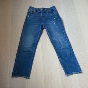 Levi Ankle Crop Button Fly Jeans